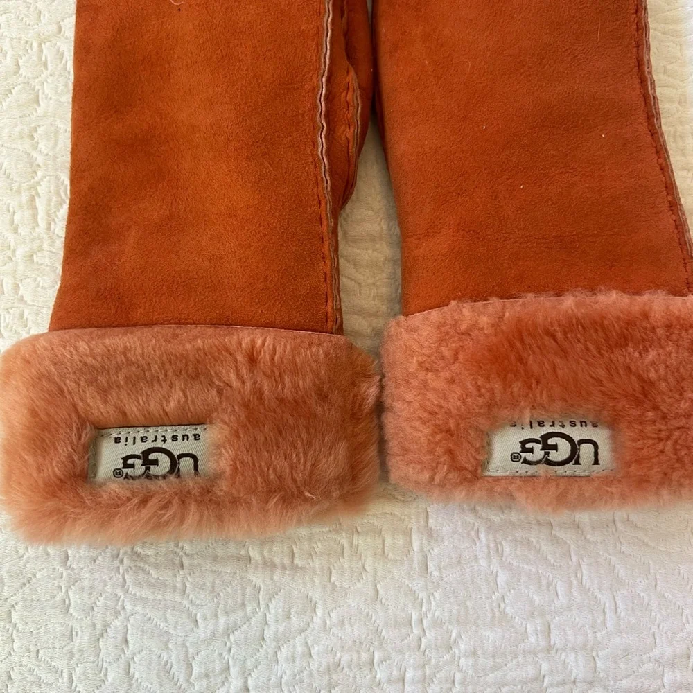 UGG Australia orange leather gloves